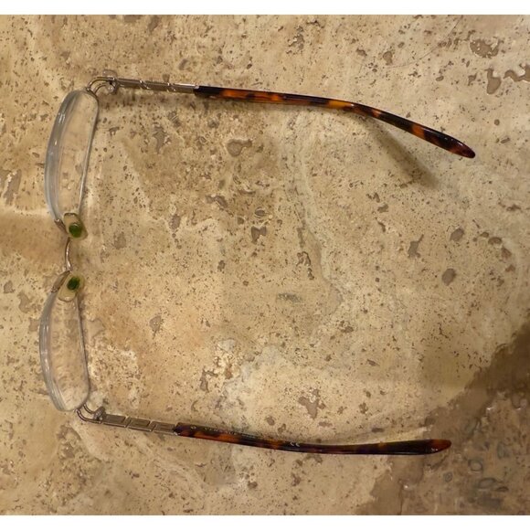 Versace Tortoiseshell Half-Rim Eyeglasses With Rhinestone Greek Key Design - Picture 5 of 8